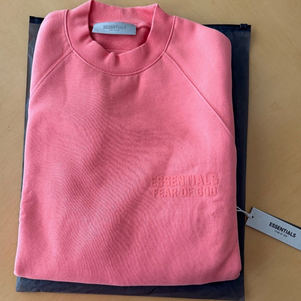 MENS XXS FEAR OF GOD ESSENTIALS HOODIE CORAL STYLE #192SU222042F BNWT